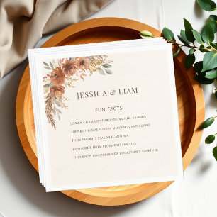 Terracotta Roligt Facts om Newlyweds Fall Wedding Pappersservett