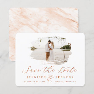 Terracotta Romantic Brushed Ram med Photo Spara Datumet