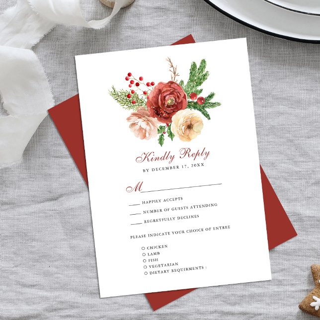 Terracotta  Rosa Blommigt Gräs Foliage Bröllop OSA Kort (Skapare uppladdad)