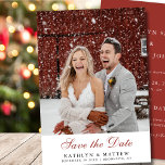 Terracotta  Rosa Blommigt Gräs Winter Wedding Spara Datumet<br><div class="desc">Elegant Terracotta  Rosa Vit Blommigt Jul Gräs Foliage Winter Wedding Spara datumkortet.</div>