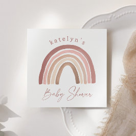 Terracotta Rosa Boho Rainbow Baby Shower Pappersservett