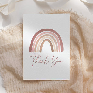 Terracotta Rosa Boho Rainbow Baby Shower Tack Kort