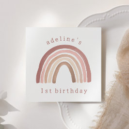 Terracotta Rosa Boho Rainbow Birthday Pappersservett