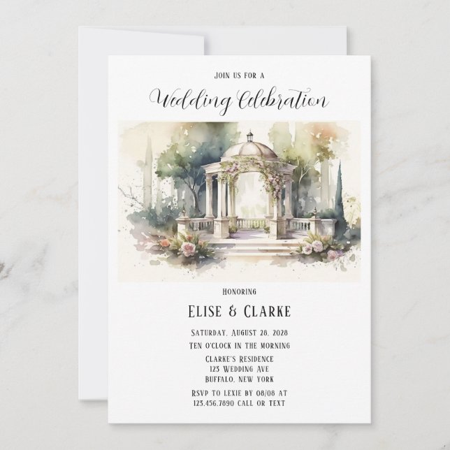 Terracotta Rosa Botanisk Blommigt utanför Bröllop Inbjudningar (Framsida)