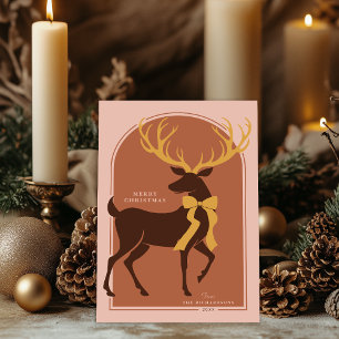 Terracotta Rosa Elegant Stag-julkort Julkort