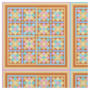 Terracotta rosa- och tealplattor tyg