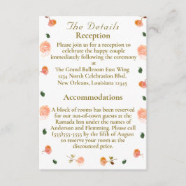 Terracotta Rose Catholic Wedding Enclosure Card Tilläggskort