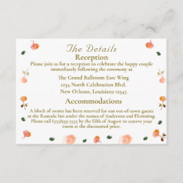 Terracotta Rose Catholic Wedding Enclosure Card Tilläggskort