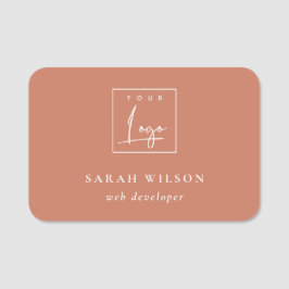 Terracotta Rust Anpassningsbar Promotive Business Namnbricka