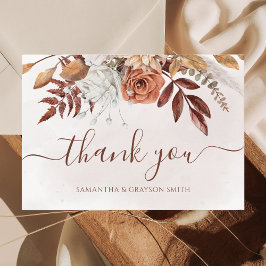 Terracotta Rust Blommigt Boho Fall Wedding Tack