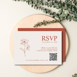 Terracotta Rust Earth Tone | Boho Flower QR-kod R OSA Kort