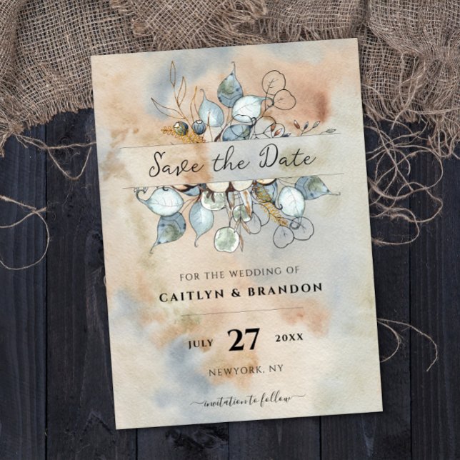 Terracotta Rust Flowers Boho Earthy Fall Foliage Inbjudningar (Skapare uppladdad)