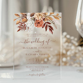 Terracotta Rust Flowers Boho Fall Foliage Bröllop