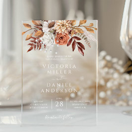 Terracotta Rust Flowers Boho Fall Foliage Bröllop