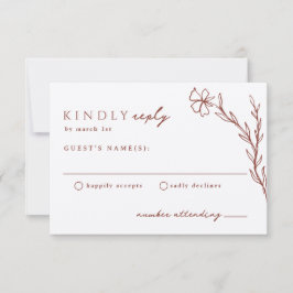 Terracotta Rust Modern Stenciled Botanical OSA Kort