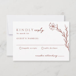 Terracotta Rust Modern Stenciled Botanical OSA Kort