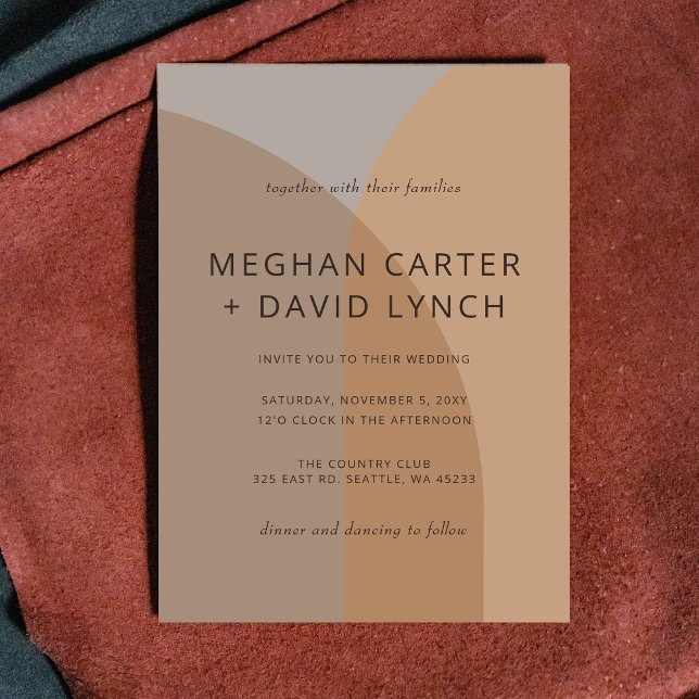 Terracotta Rustic Boho Arch Modern Bröllop Inbjudningar (Skapare uppladdad)