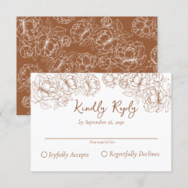 Terracotta Rustic Boho Romantic Blommigt Bröllop OSA Kort