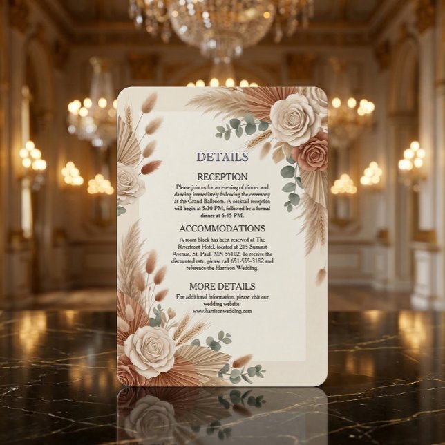 Terracotta Rustic Floral Boho  Tilläggskort (Skapare uppladdad)