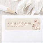 Terracotta Rustic Floral Fall Wildflower  Address<br><div class="desc">Simple Minimalist Elegant Terracotta Modern Wedding Address label with wildflowers. Please find more matching designs and variations from my store. And feel free to contact me for further customization or matching items.</div>