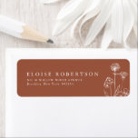 Terracotta Rustic Floral Fall Wildflower  Address<br><div class="desc">Simple Minimalist Elegant Terracotta Modern Wedding Address label with wildflowers. Please find more matching designs and variations from my store. And feel free to contact me for further customization or matching items.</div>