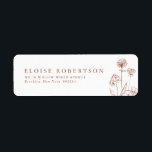 Terracotta Rustic Floral Fall Wildflower  Address<br><div class="desc">Simple Minimalist Elegant Terracotta Modern Wedding Address label with wildflowers. Please find more matching designs and variations from my store. And feel free to contact me for further customization or matching items.</div>