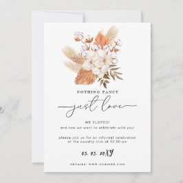 Terracotta Rustic Pampas Grass Wedding Reception Kort