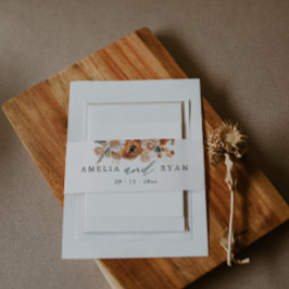 Terracotta Sage Boho Blommigt Band För Inbjudningskort