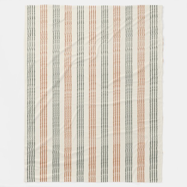 Terracotta Sage Modern minimalist Rand Boho Fleecefilt (Framsidan)