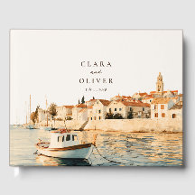 Terracotta Sand Serif Kroatiska Hamn Bröllop