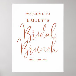 Terracotta Script Bröllopsbrunch Välkomstskylt Poster