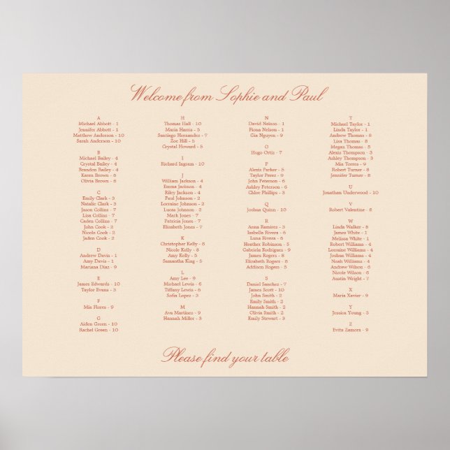 Terracotta Script-Poster med alfabetiskt läge Poster (Framsidan)
