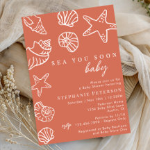 Terracotta Sea You Soon Coastal Beach Baby Shower