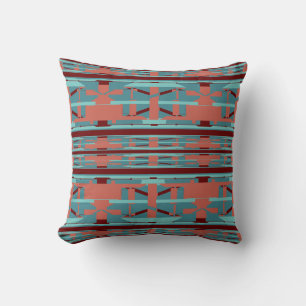 Terracotta Seafoam Teal Burgundy Southwest look Kudde