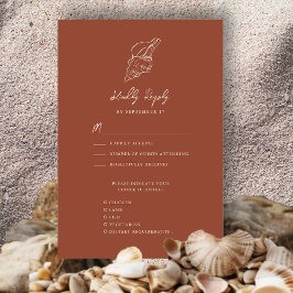 Terracotta Seashell Beach Destination Wedding OSA Kort