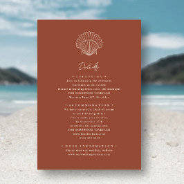 Terracotta Seashell Beach Destination Wedding Tilläggskort