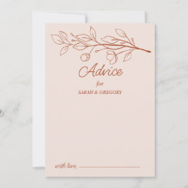 Terracotta Simple Boho Blommigt Bröllop Advice Inbjudningar