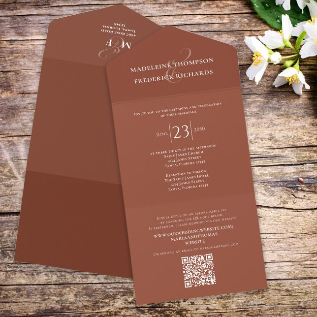 Terracotta Simple Elegant Budget QR Code webbplats (Skapare uppladdad)