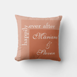Terracotta Simple Modern Chic Script Bröllop Kudde