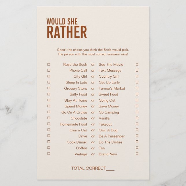 Terracotta skulle hon hellre Möhippa Game (Framsida)