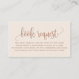 Terracotta Söt Script Boho Bok-begärandekort Placeringskort