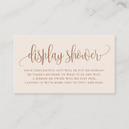 Terracotta Söt Script Boho Visning Shower Card Placeringskort