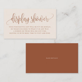 Terracotta Söt Script Boho Visning Shower Card Placeringskort