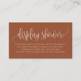 Terracotta Söt Script Visning Shower Card Placeringskort
