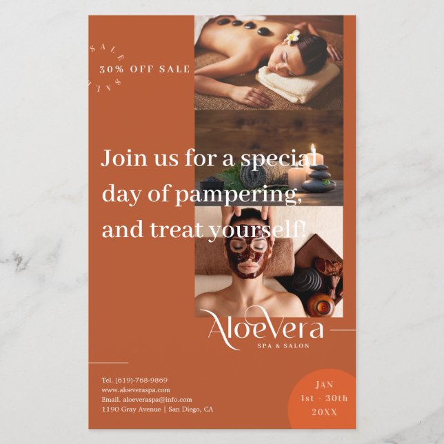 Terracotta Spa Massage Hälsa Center Sale Flyer (Framsidan)