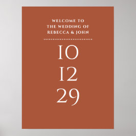 Terracotta Speciell Bröllop välkomsttecken Poster