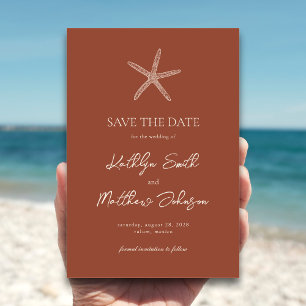 Terracotta Starfish Beach Destination Wedding Spara Datumet
