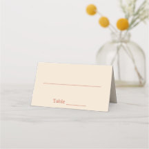 Terracotta Straw Beige Bröllop-mappat platskort