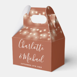 Terracotta String Ljus Namnteckning skript Bröllop Presentaskar