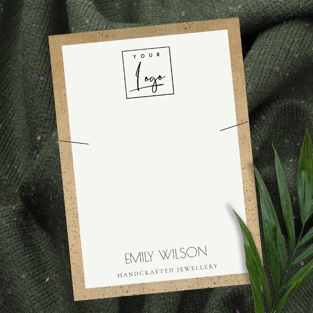 TERRACOTTA STRUKTUR GRÄNS LOGOTYP NECKLACE VISNING VISITKORT (Skapare uppladdad)